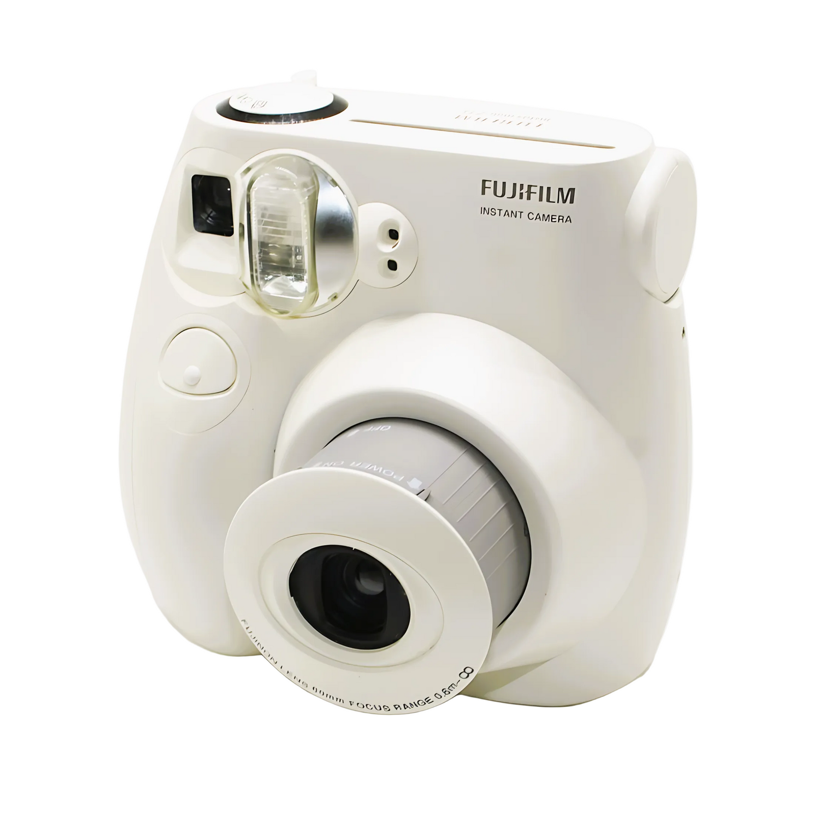 Fujifilm Instax Mini 7S white instant camera with FUJINON lens and glossy finish at ClubCamera.com