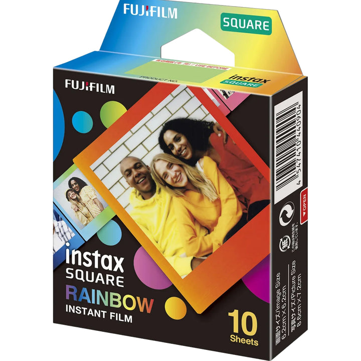 ClubCamera.com Fujifilm Instax Square Rainbow Instant Film 10 Sheets glossy box packaging