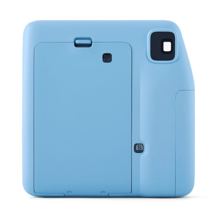 Fujifilm INSTAX Mini SE Blue rear view with film slot and S logo at ClubCamera.com