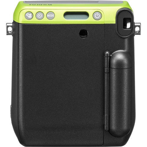 ClubCamera Fujifilm Instax Mini 70 Kiwi Green rear view with matte black textured back panel and control buttons