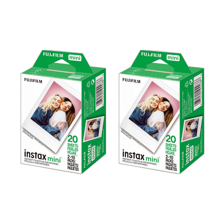 ClubCamera.com Fujifilm Instax Mini Instant Film Twin Pack with green flap and sample photo of smiling women