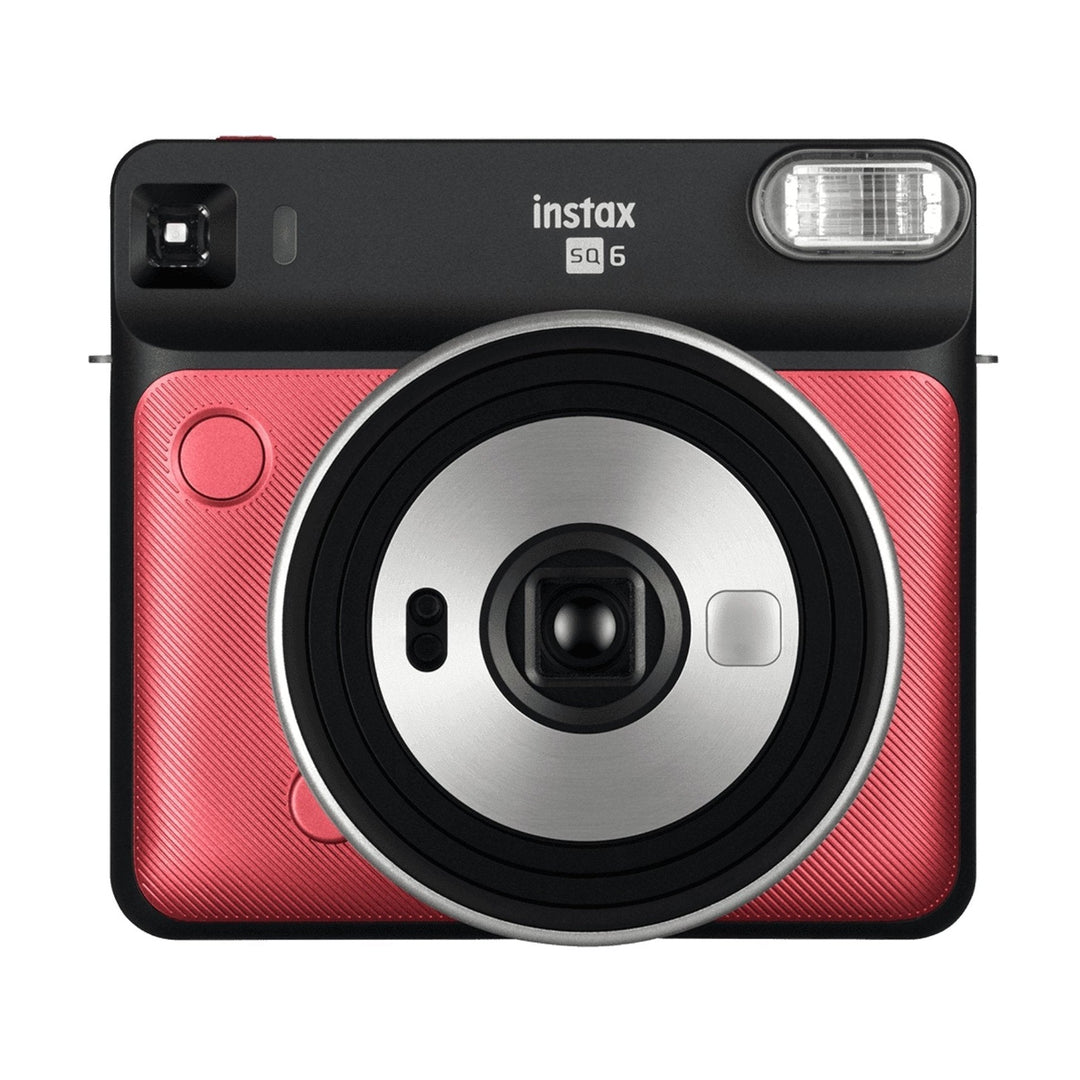 Ruby Red Fujifilm INSTAX Square SQ6 instant camera with black top plate and silver lens ring at ClubCamera.com