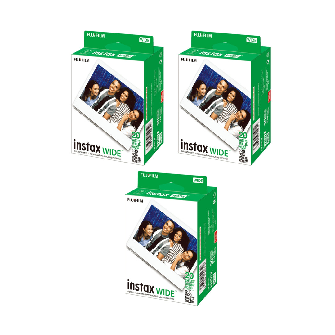 Three pack Fujifilm Instax WIDE instant film 20 sheets variety ClubCamera.com
