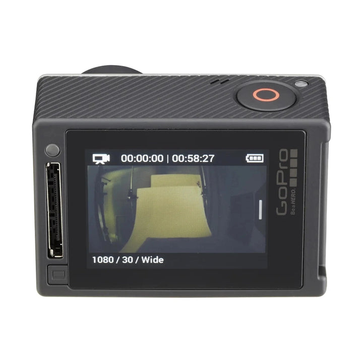 GoPro HERO4 Silver Edition rear touchscreen view with live preview and Be a HERO tagline at ClubCamera.com