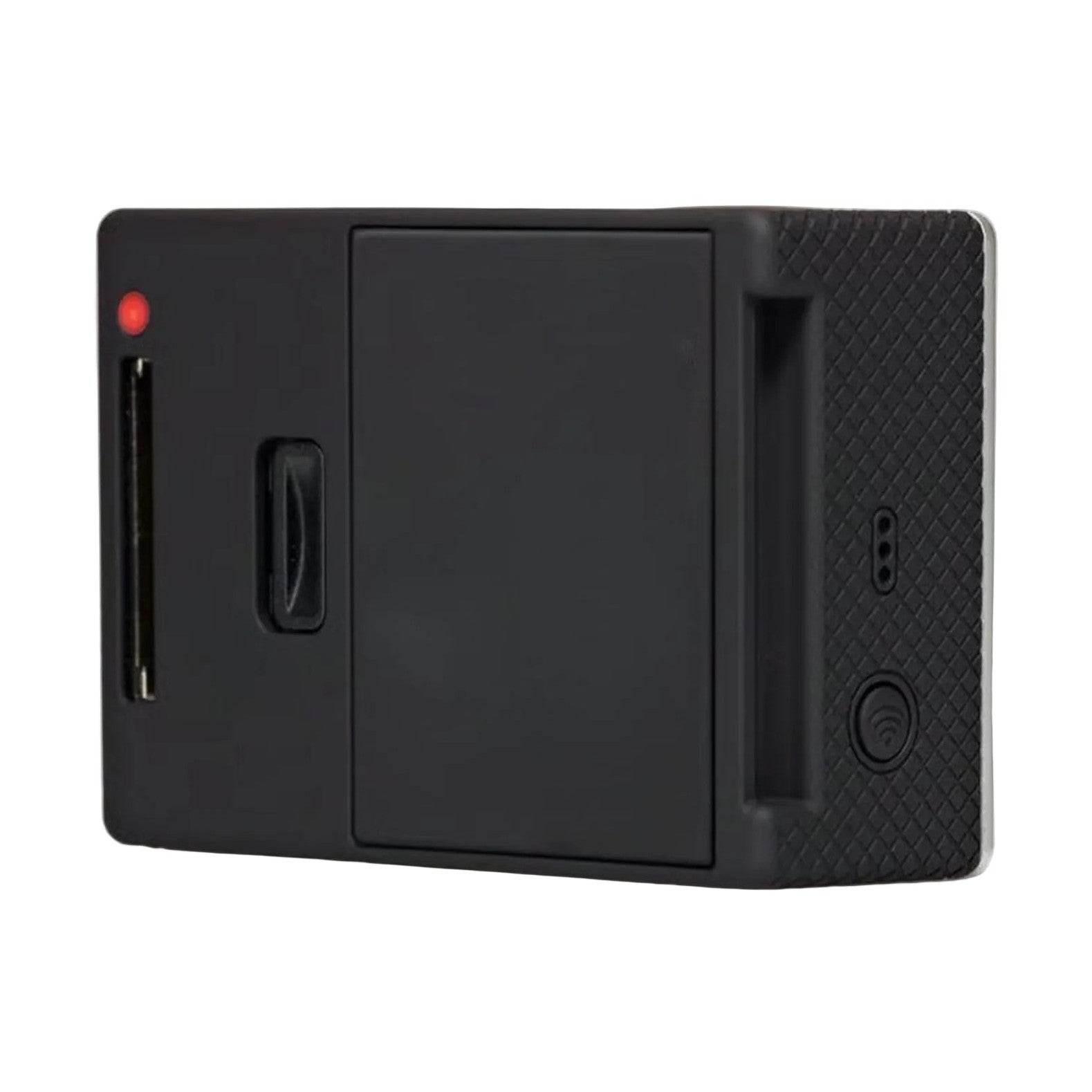 GoPro HERO3 White Edition rear view with battery cover, SD slot, and LED light from ClubCamera