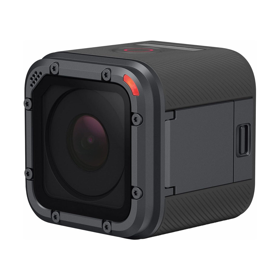 Black GoPro Hero 5 Session rugged cube camera with USB-C port and star-head screws at ClubCamera.com