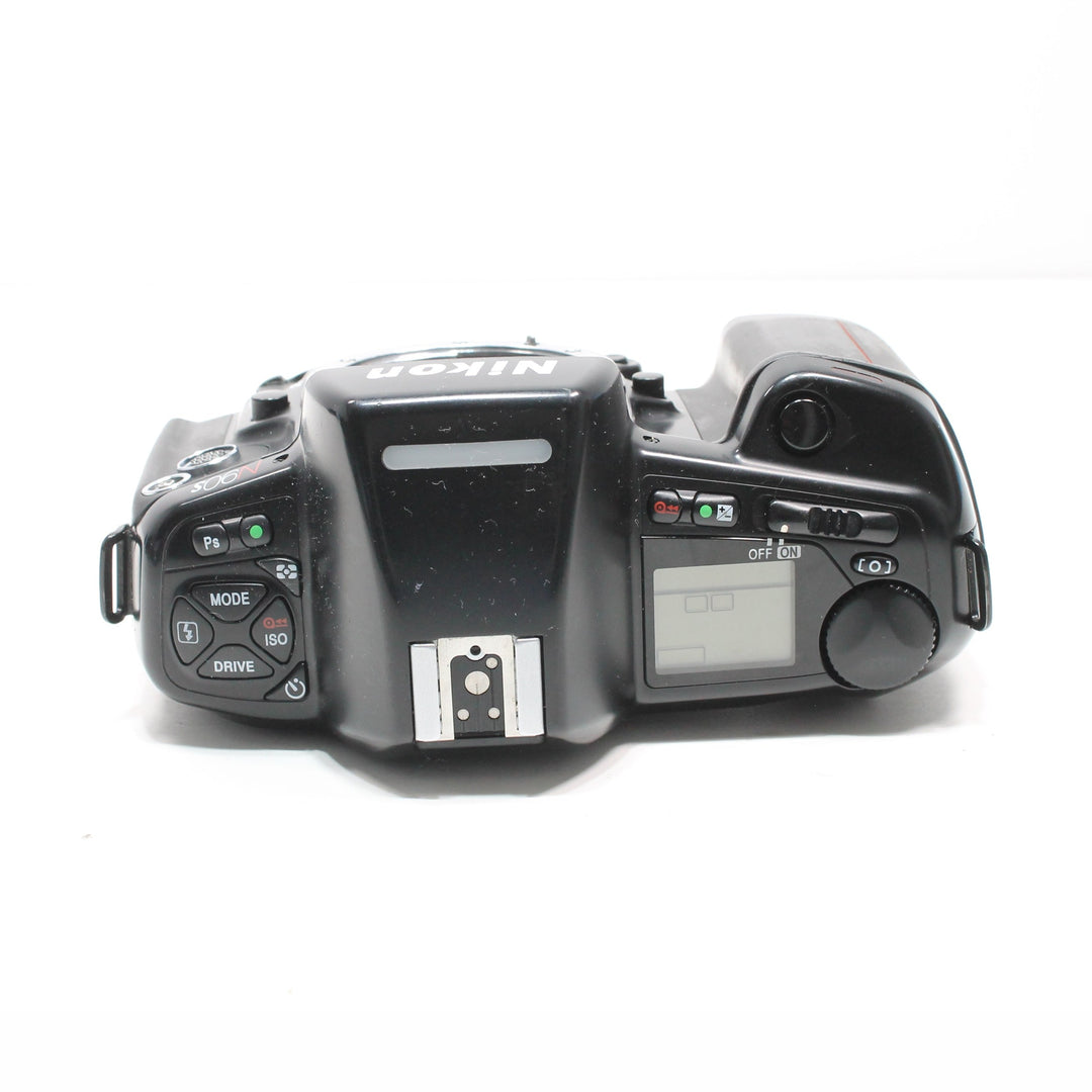 Nikon N90 SLR film camera body by ClubCamera showing rear control layout, mode dial, and textured grip