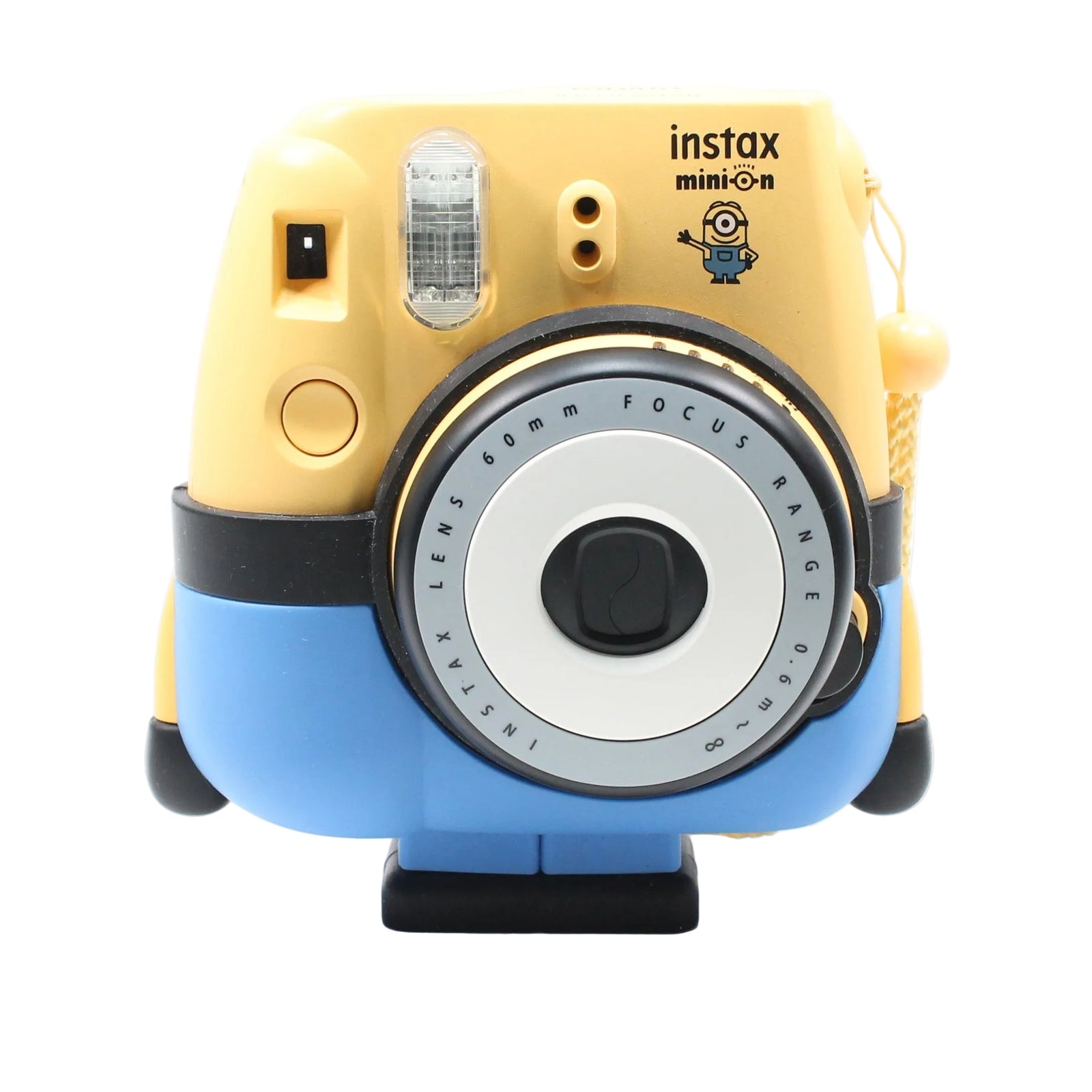 Fujifilm Instax Mini 8 Minion Edition yellow instant camera with blue overalls design and stand by ClubCamera.com