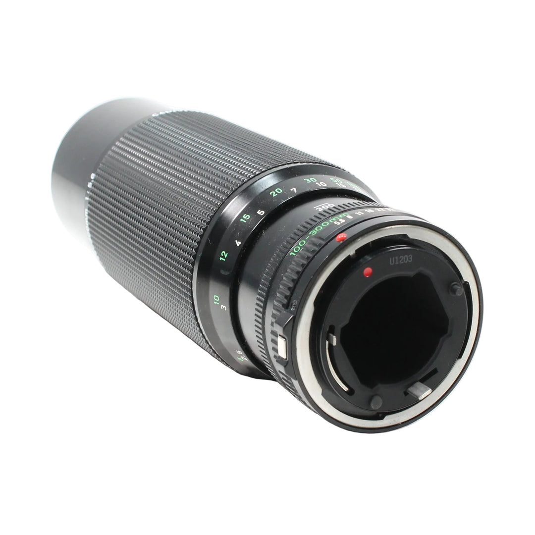 Close-up rear bayonet mount of Canon FD 100-300mm f/5.6 manual focus lens at ClubCamera.com