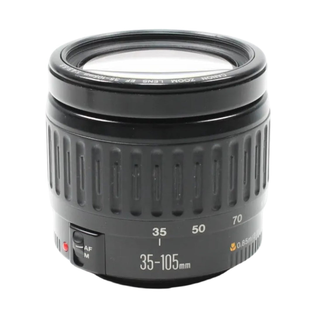 ClubCamera Canon EF 35-105mm f/4.5-5.6 autofocus zoom lens with ribbed grip and white focal markers