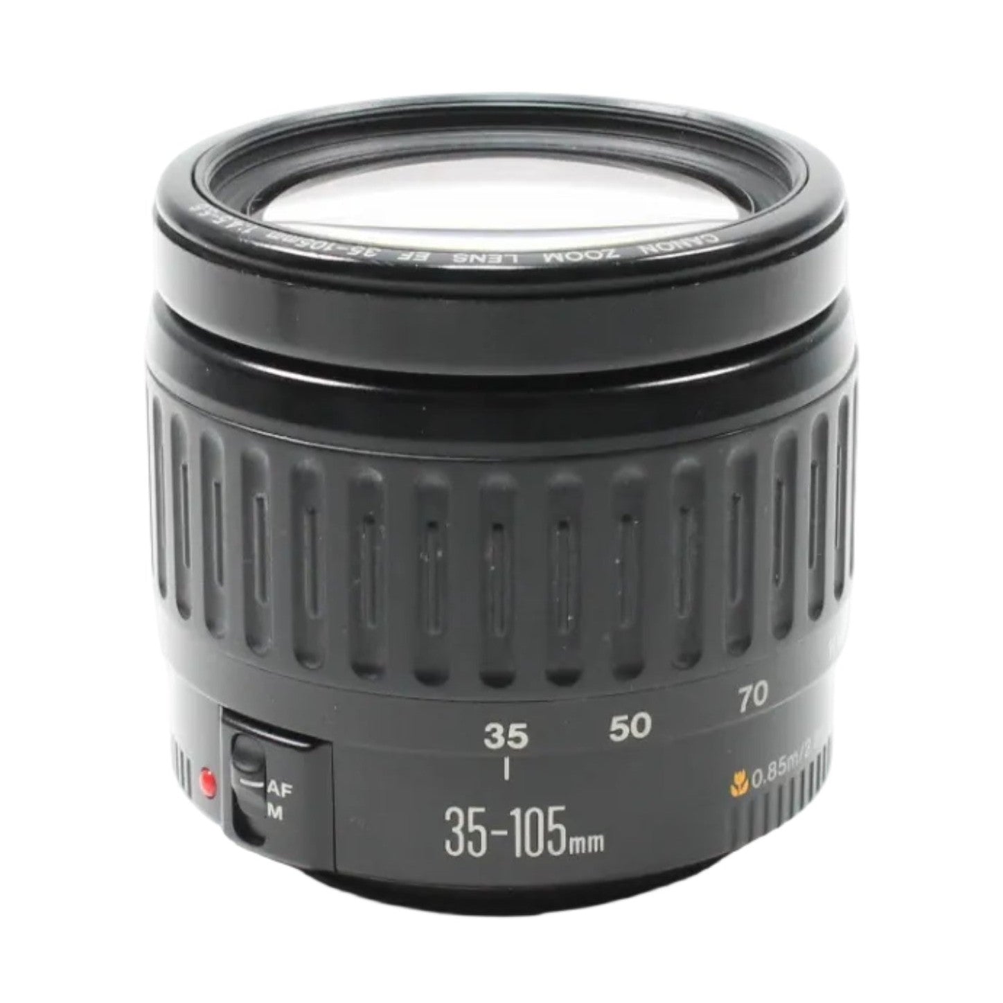 ClubCamera Canon EF 35-105mm f/4.5-5.6 autofocus zoom lens with ribbed grip and white focal markers