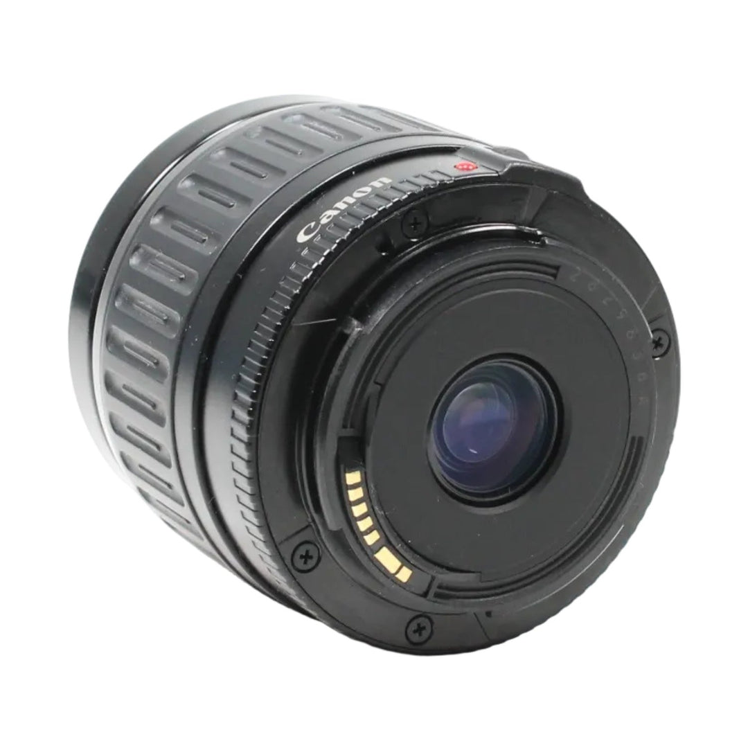 ClubCamera Canon EF mount bayonet interface with gold contacts on black 35-105mm lens