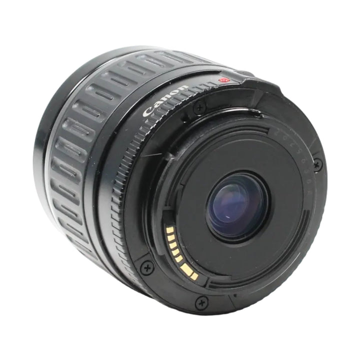 ClubCamera Canon EF mount bayonet interface with gold contacts on black 35-105mm lens