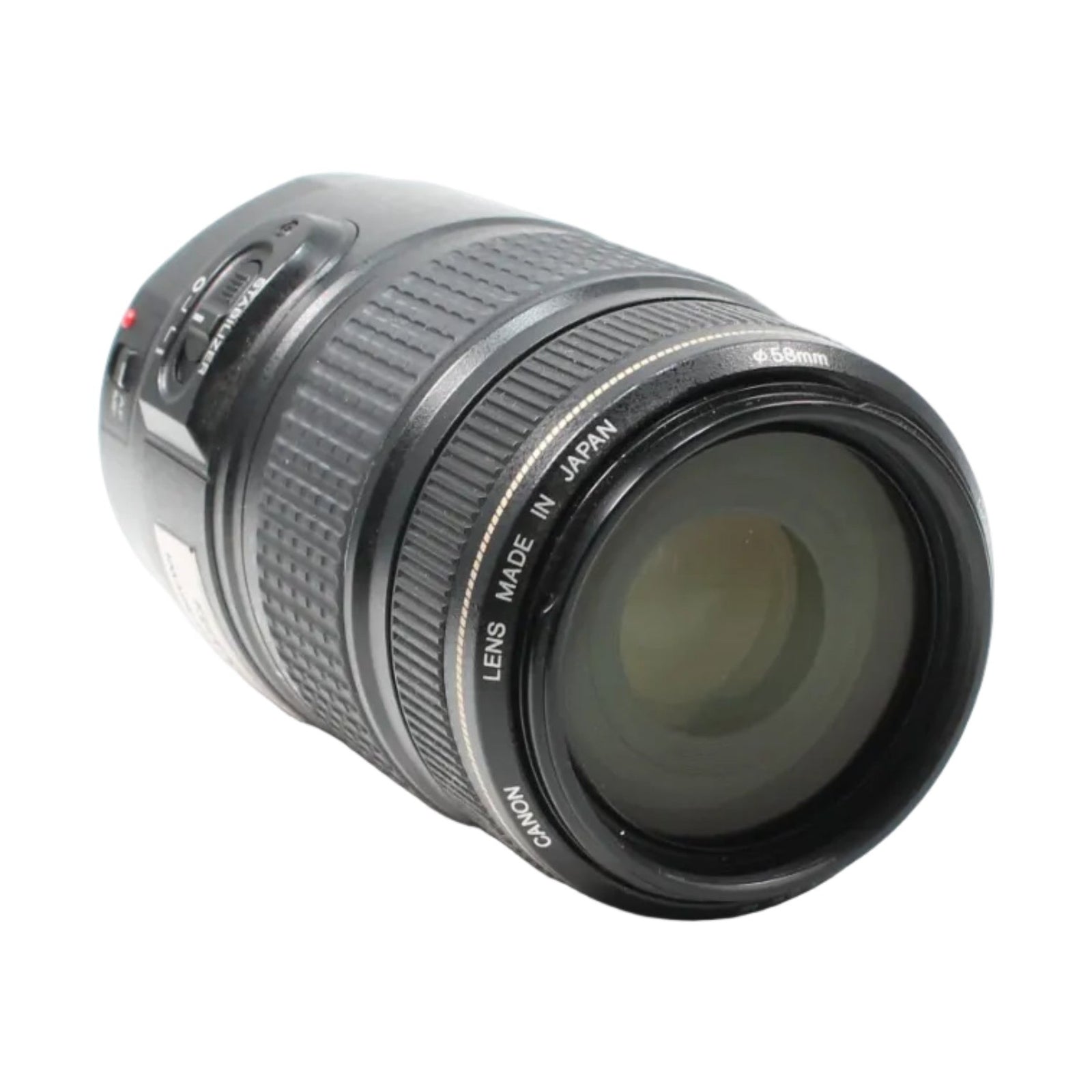 Canon EF 75-300mm lens front element with red AF/MF switch and Made in Japan engraving by ClubCamera.com