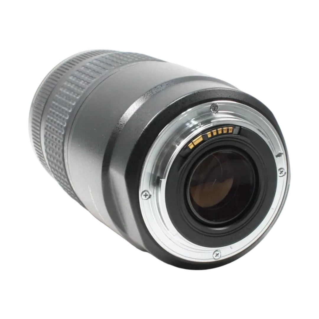 ClubCamera.com Canon EF 75-300mm rear view showing silver metal mount ring and gold contacts