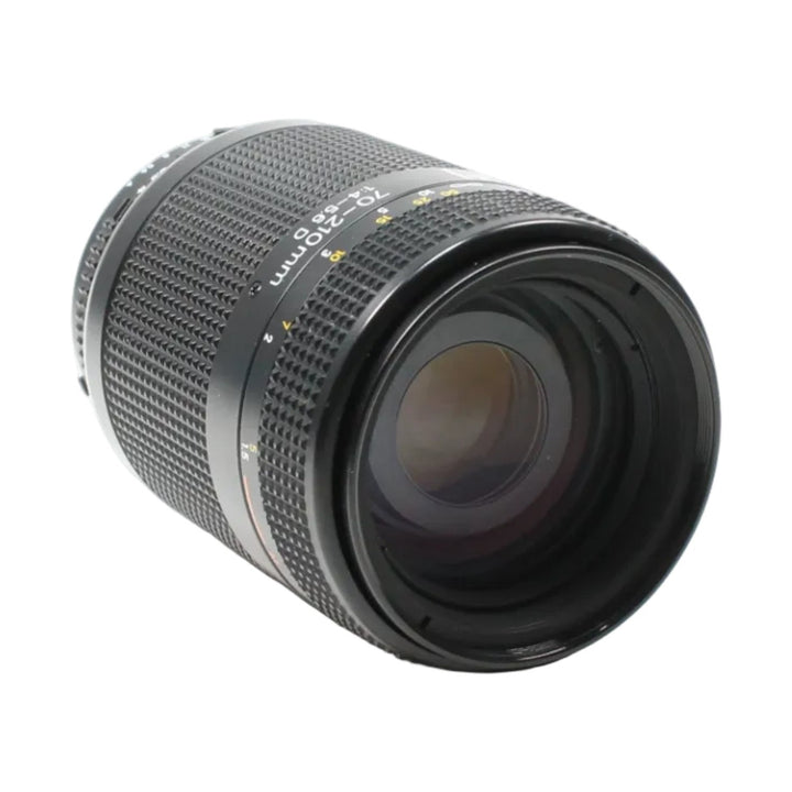 Nikon AF Nikkor 70-210mm f/4-5.6D front element with multi-coated glass and textured focus ring from ClubCamera.com