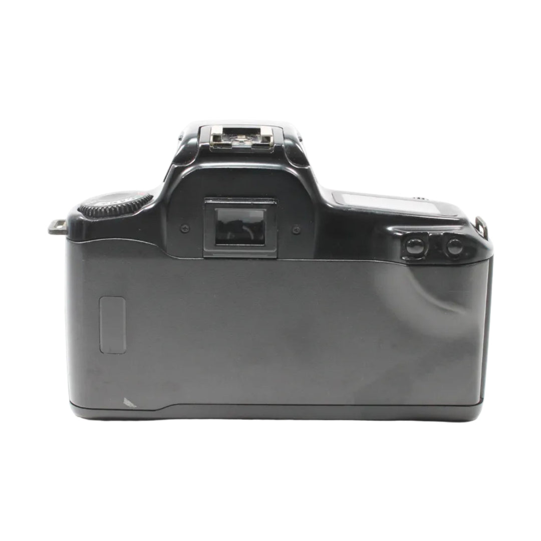 ClubCamera.com rear view black Canon EOS Rebel S SLR film camera with textured grip and scuffed matte plastic body