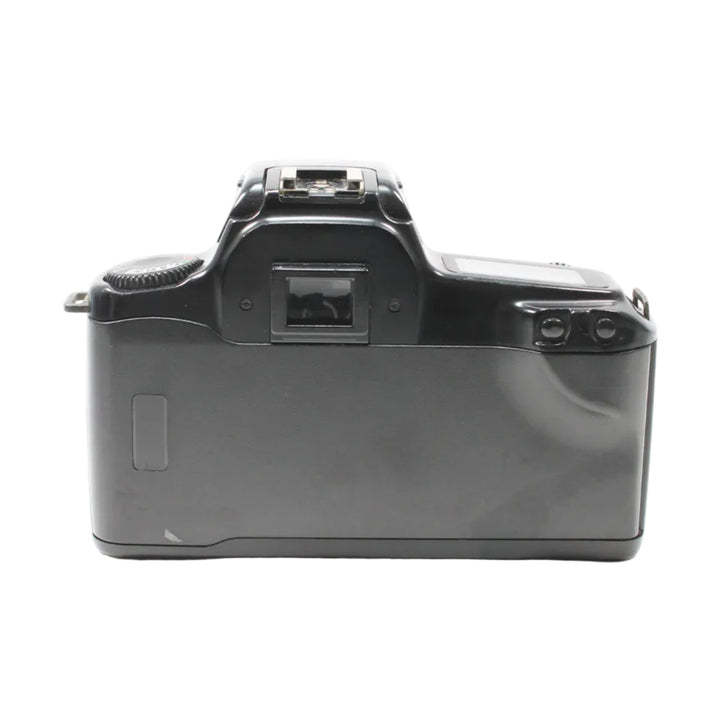 ClubCamera.com rear view black Canon EOS Rebel S SLR film camera with textured grip and scuffed matte plastic body