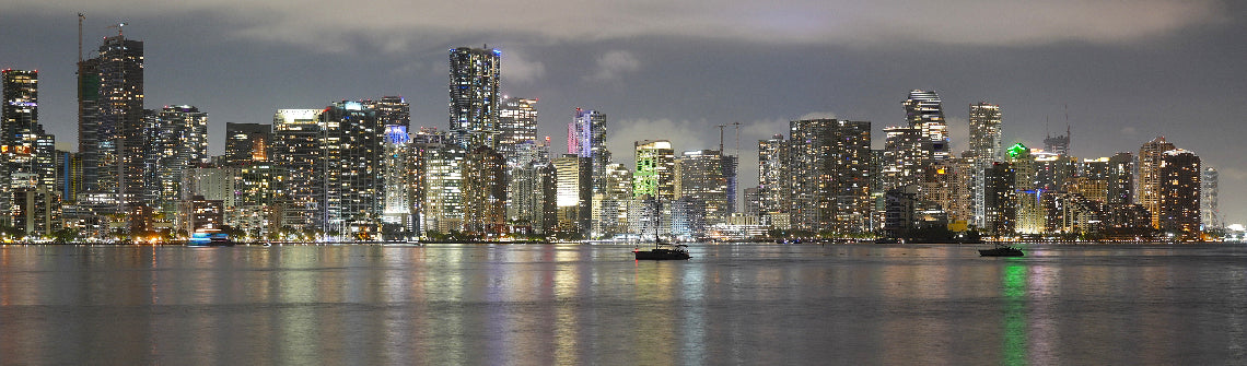 Miami Downtown skyscraper night photography image Clubcamera.com Copy right