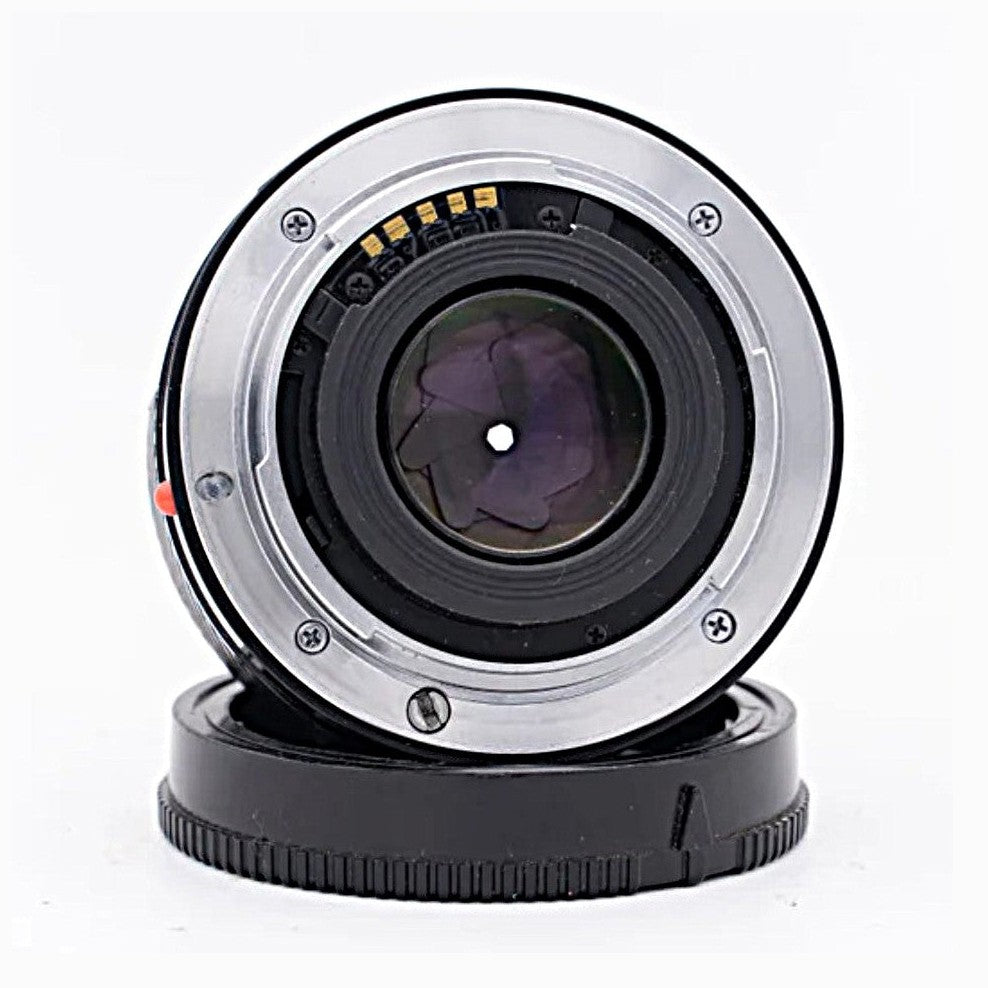 Rear of Minolta AF 50mm F1.7 A-mount lens displaying silver metal mount ring and gold contacts at ClubCamera.com