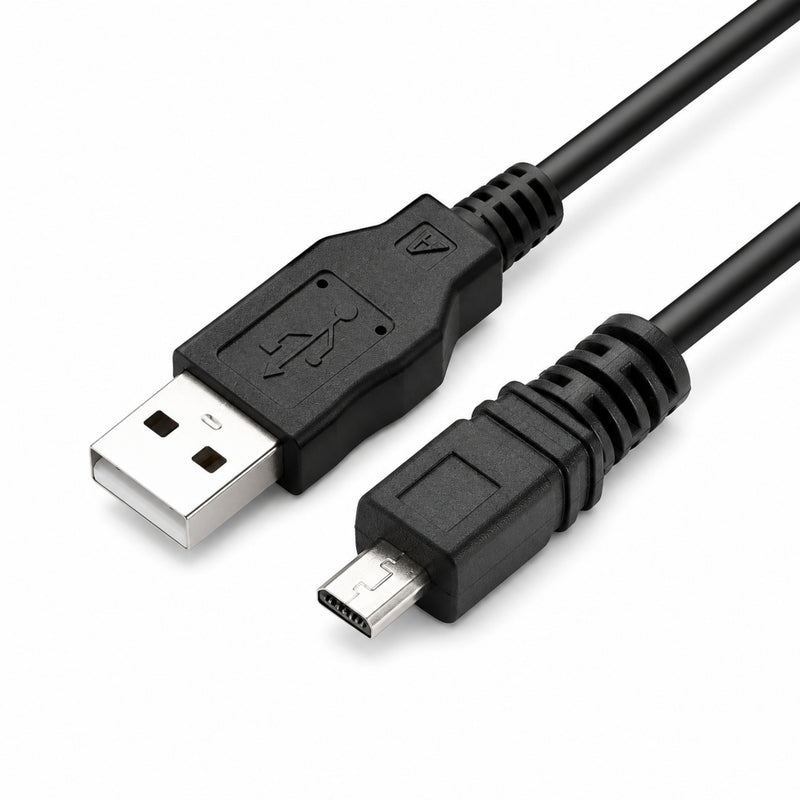 ClubCamera.com UC-E21 black USB cable for Nikon cameras with silver USB-A and micro-USB-B connectors