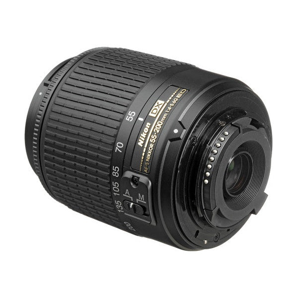 ClubCamera Nikon AF-S DX Nikkor 55-200mm f/4-5.6G ED lens with textured focus ring and gold branding