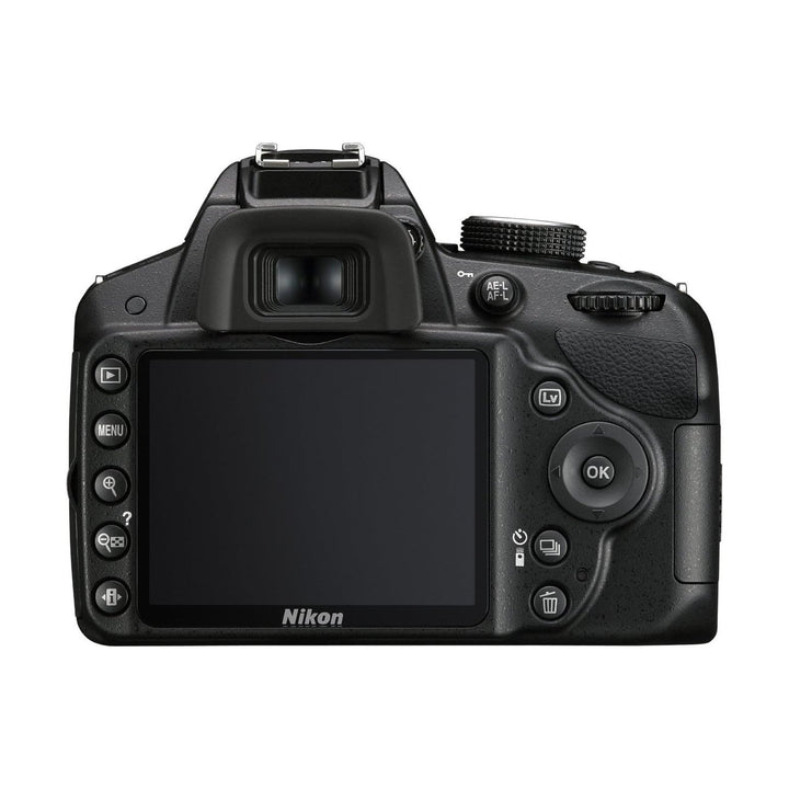 Rear view of black Nikon D3200 DSLR LCD screen and control buttons from ClubCamera.com