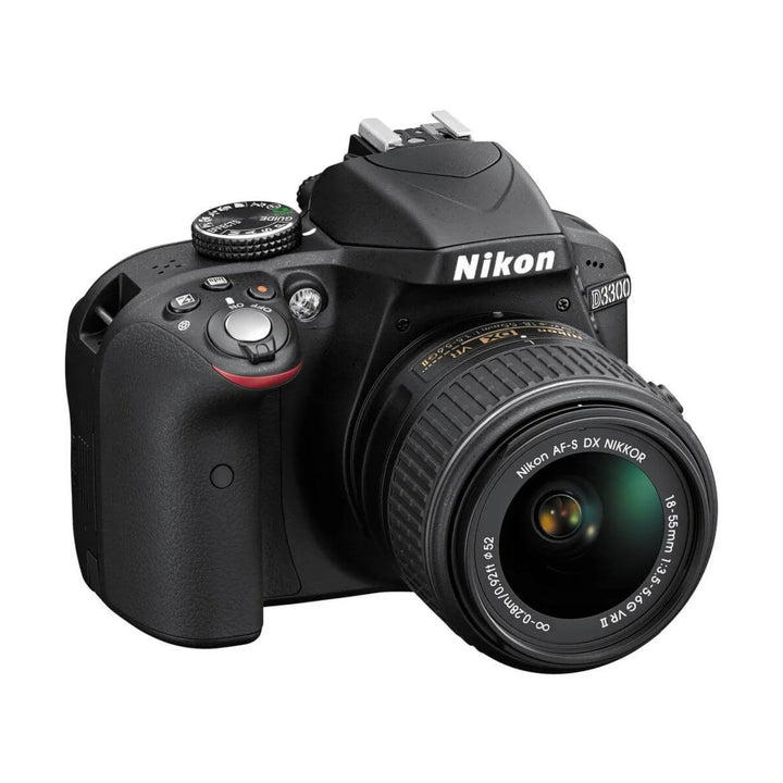 Side grip detail of Nikon D3300 DSLR with 18-55mm VR II lens at ClubCamera.com