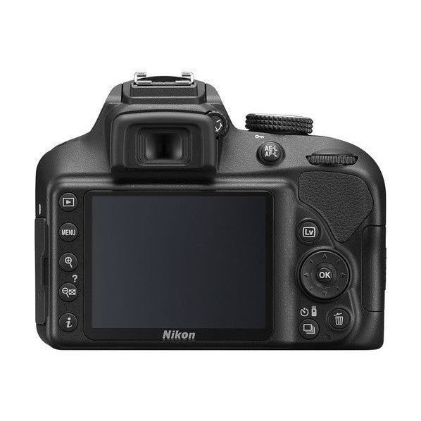 Rear LCD screen and buttons on black Nikon D3400 DSLR by ClubCamera.com
