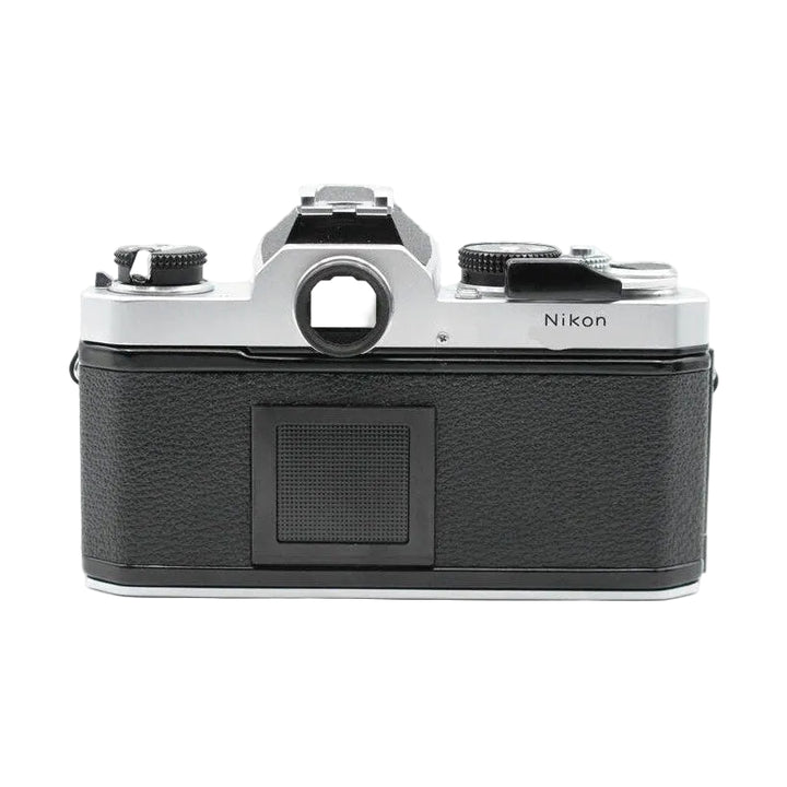 Nikon FM Body Only silver aluminum and black leatherette rear view at ClubCamera.com