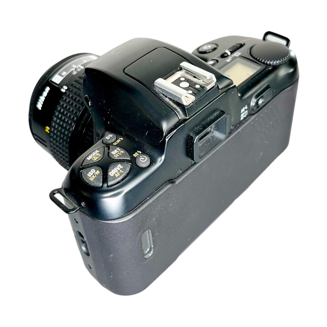 Rear ergonomic button layout of black Nikon N6006 film camera at ClubCamera.com