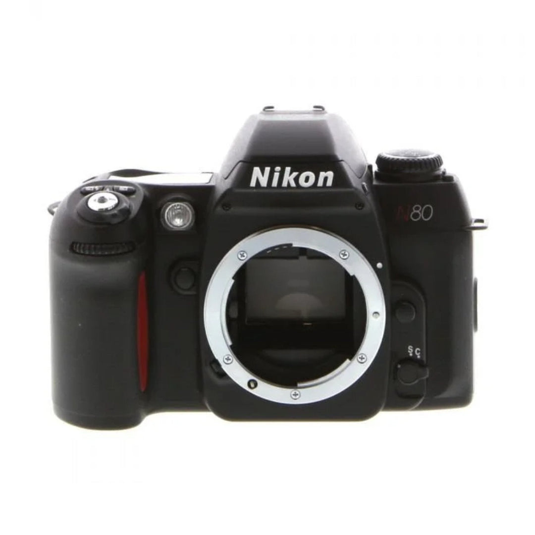 Nikon N80 body only showing silver F-mount bayonet ring for AF lenses at ClubCamera.com