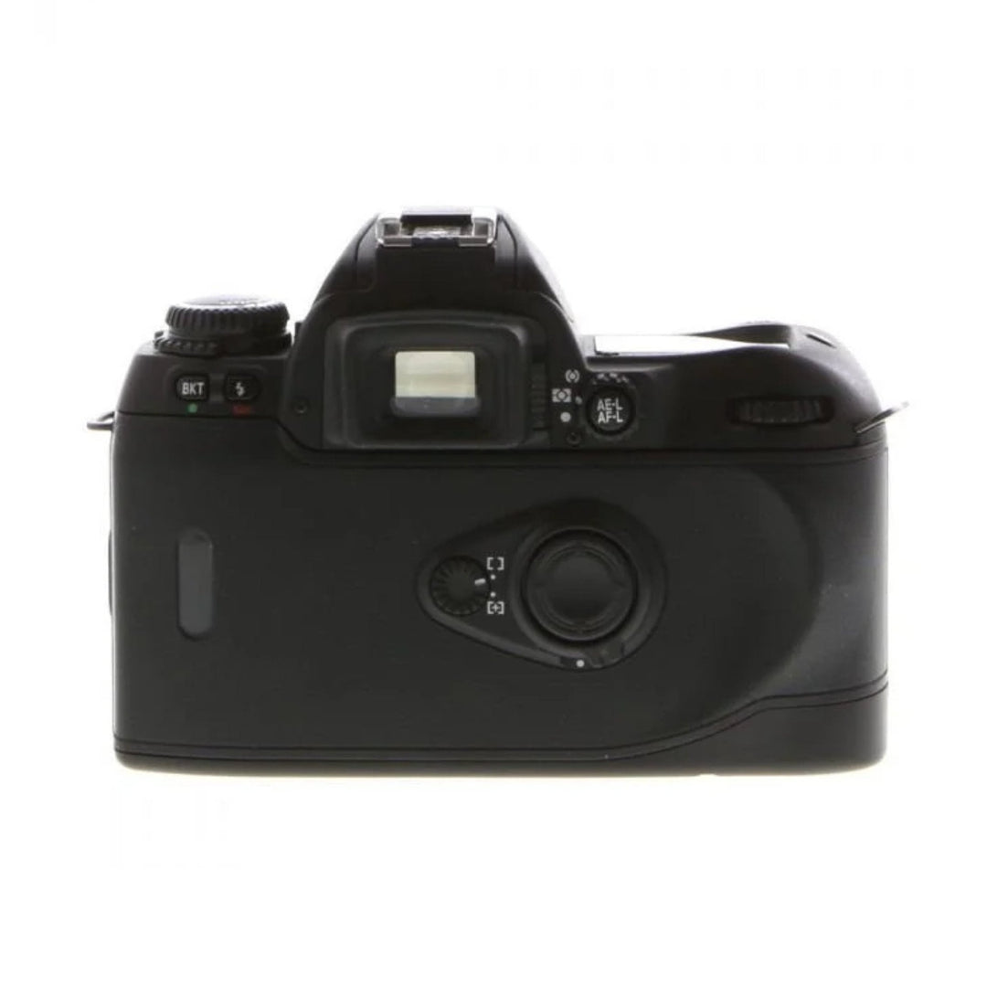 Rear view of black Nikon N80 SLR with AE-L AF-L button and multi-selector at ClubCamera.com