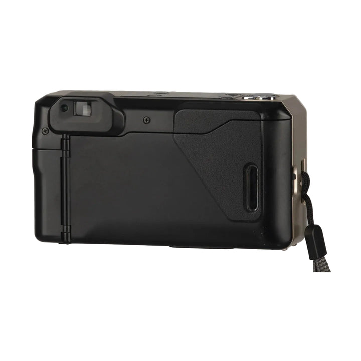 Nikon One Touch 90 gold film camera back view with black textured panel and wrist strap at ClubCamera.com