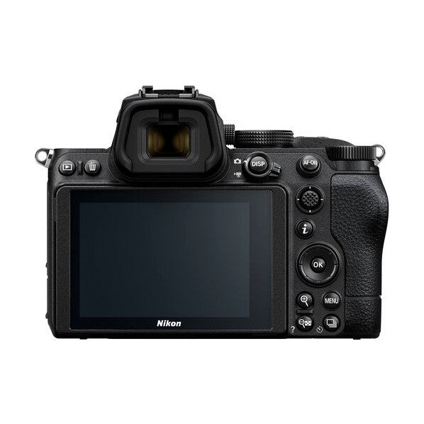 Rear view of Nikon Z5 body featuring LCD screen and control buttons at ClubCamera.com