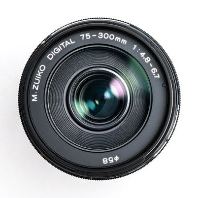 Olympus M.Zuiko ED 75-300mm f/4.8-6.7 II Lens (Black) - front glass