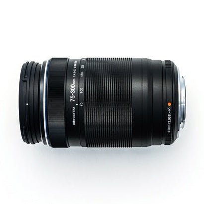 Olympus M.Zuiko ED 75-300mm f/4.8-6.7 Lens (Black) - side
