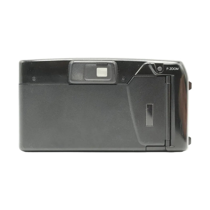 ClubCamera.com black Minolta Freedom Zoom 90 rear view displaying viewfinder reticle and P Zoom label