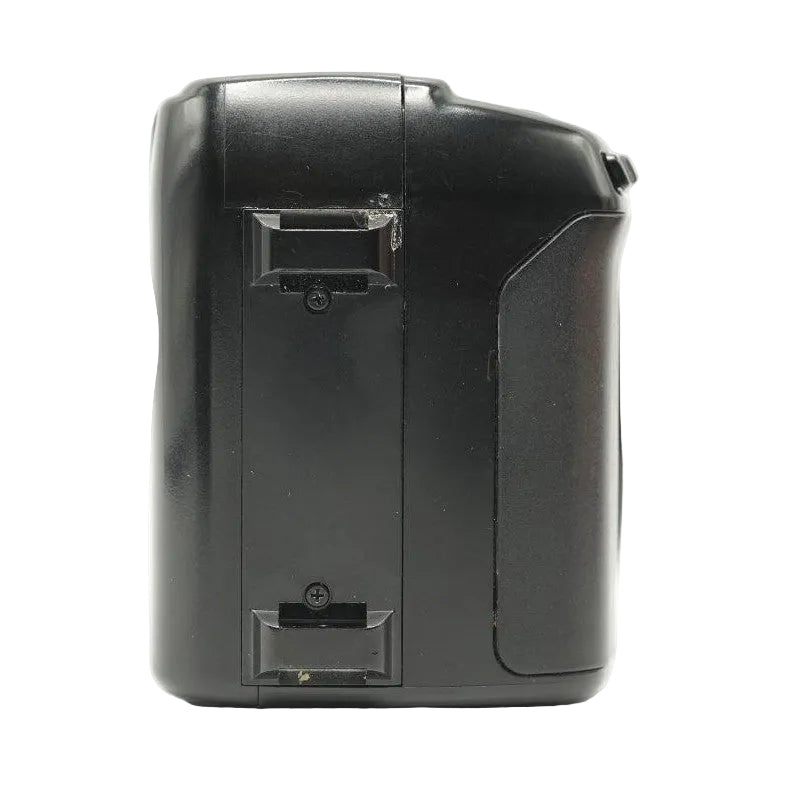 ClubCamera.com black Minolta Freedom Zoom 90 side profile showing textured grip and battery compartment