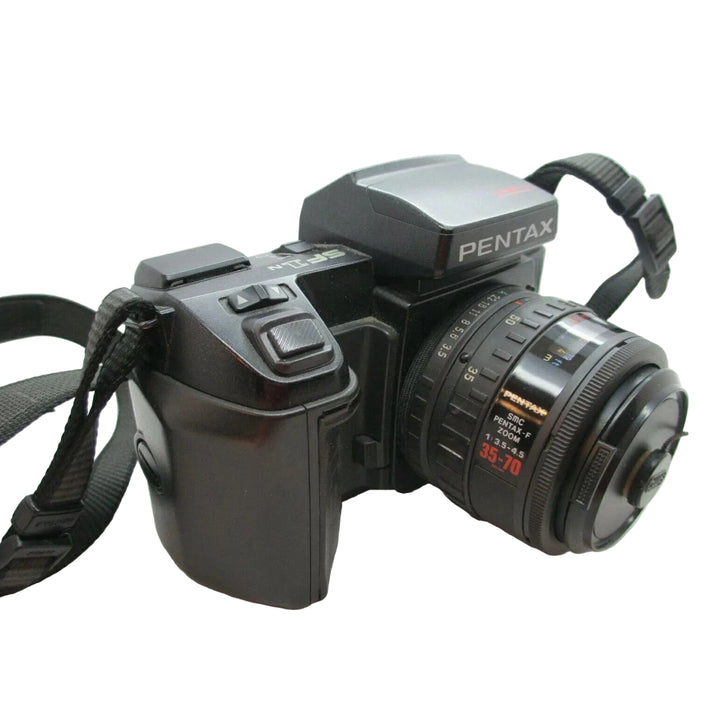 Black Pentax SF1 N SLR with SMC PENTAX-F 35-70mm zoom lens and silver branding from ClubCamera.com