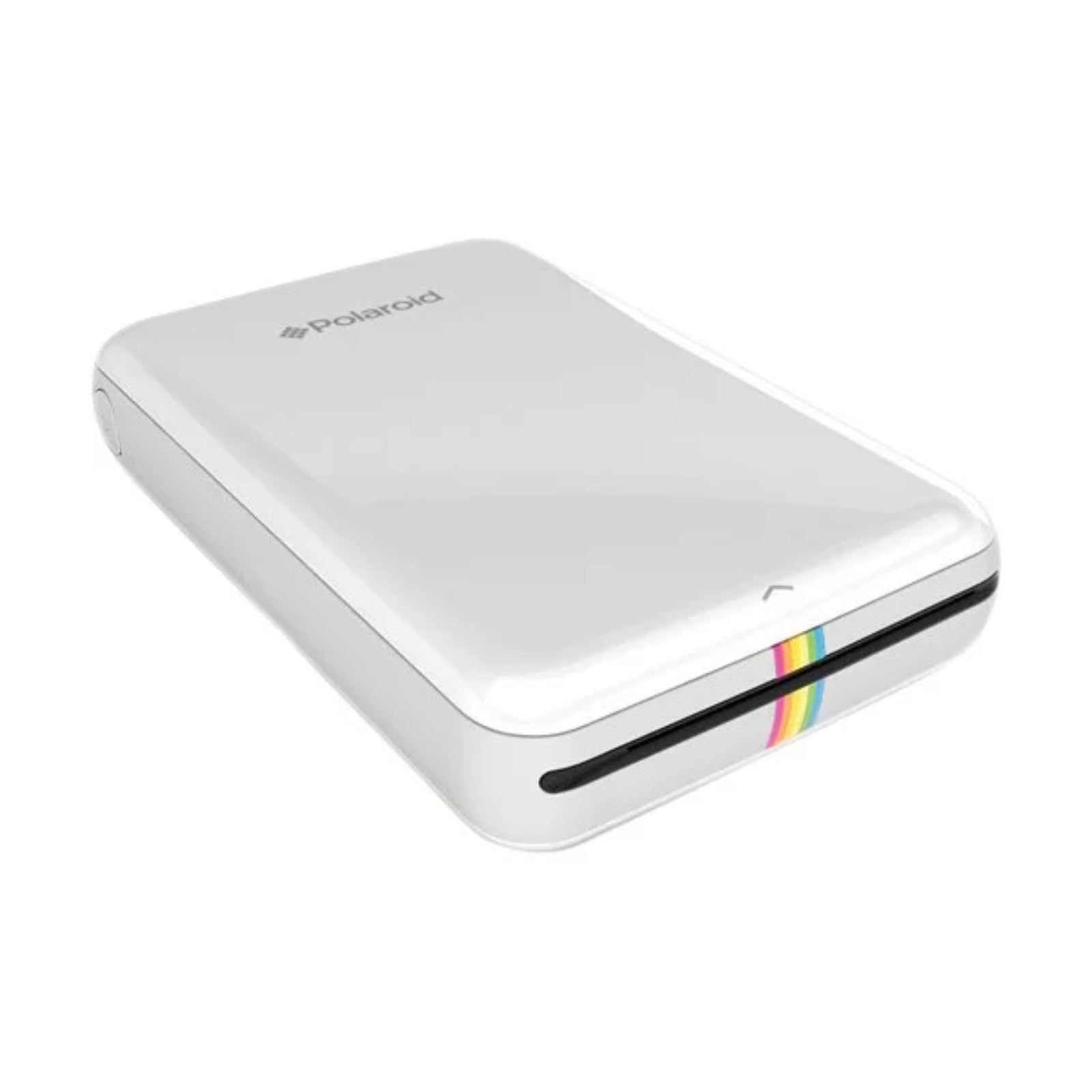 White Polaroid Zip instant camera with ZINK paper emerging from ClubCamera.com