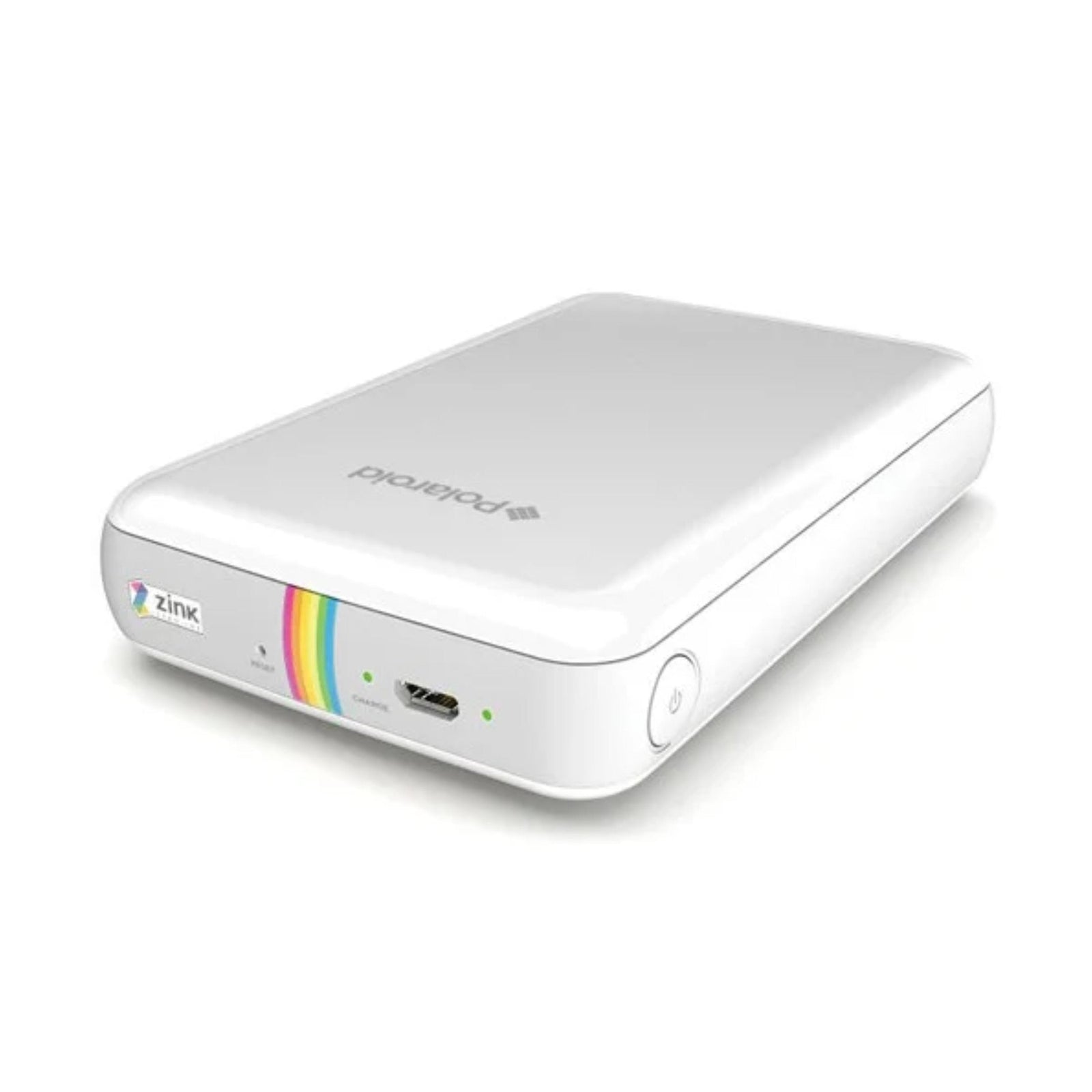 Polaroid Zip digital photo printer USB-C charging port and power button at ClubCamera.com