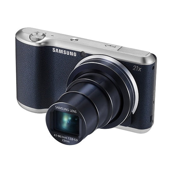 ClubCamera.com Samsung Galaxy Camera 2 navy blue textured grip with extended 21x zoom lens