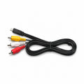 Sony VMC-15MR2 AV Cable with Multi Terminal for Handycam by ClubCamera.com showing coiled black cable with red white yellow RCA plugs and ribbed grips