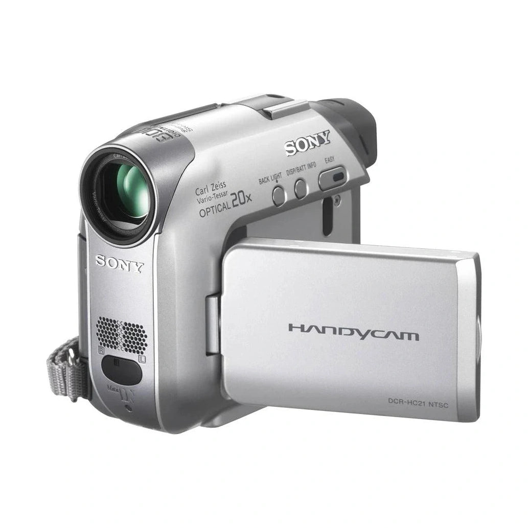 ClubCamera.com silver Sony DCR-HC21 MiniDV Handycam with Carl Zeiss lens and matte finish