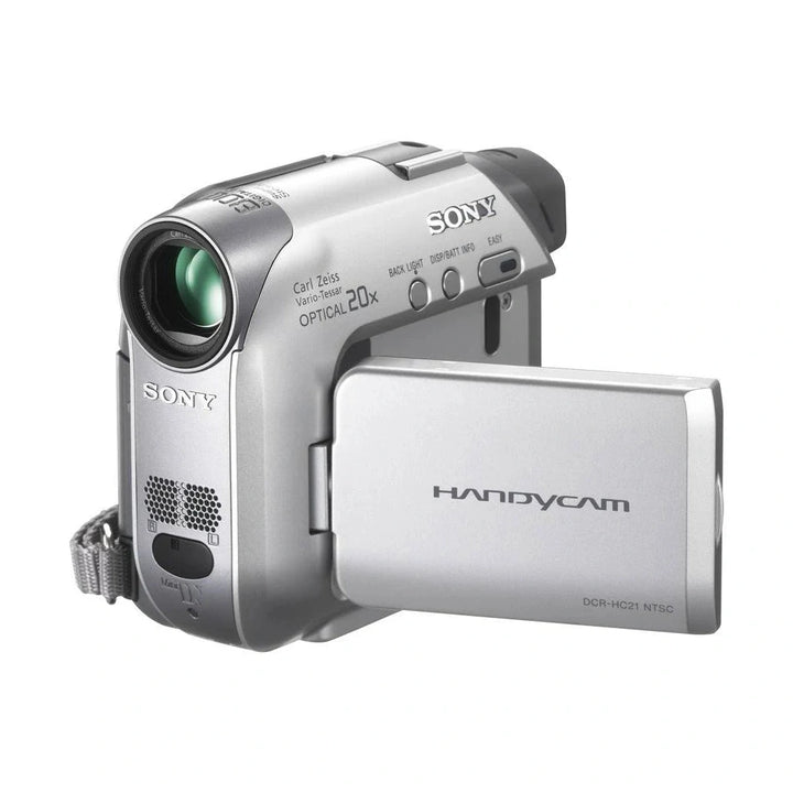 ClubCamera.com silver Sony DCR-HC21 MiniDV Handycam with Carl Zeiss lens and matte finish
