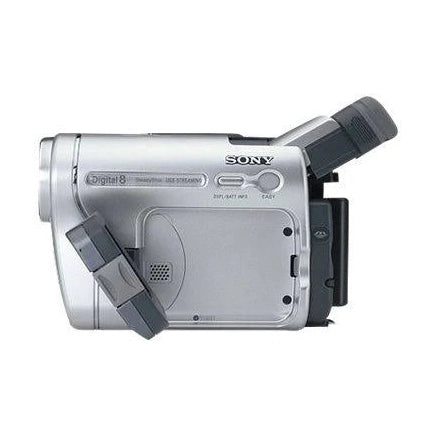 ClubCamera.com silver Sony DCR-TRV460 side profile with extended viewfinder and textured grip