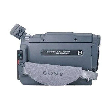 ClubCamera.com gray Sony DCR-TRV460 Digital8 Handycam rear view with swivel LCD and fabric strap