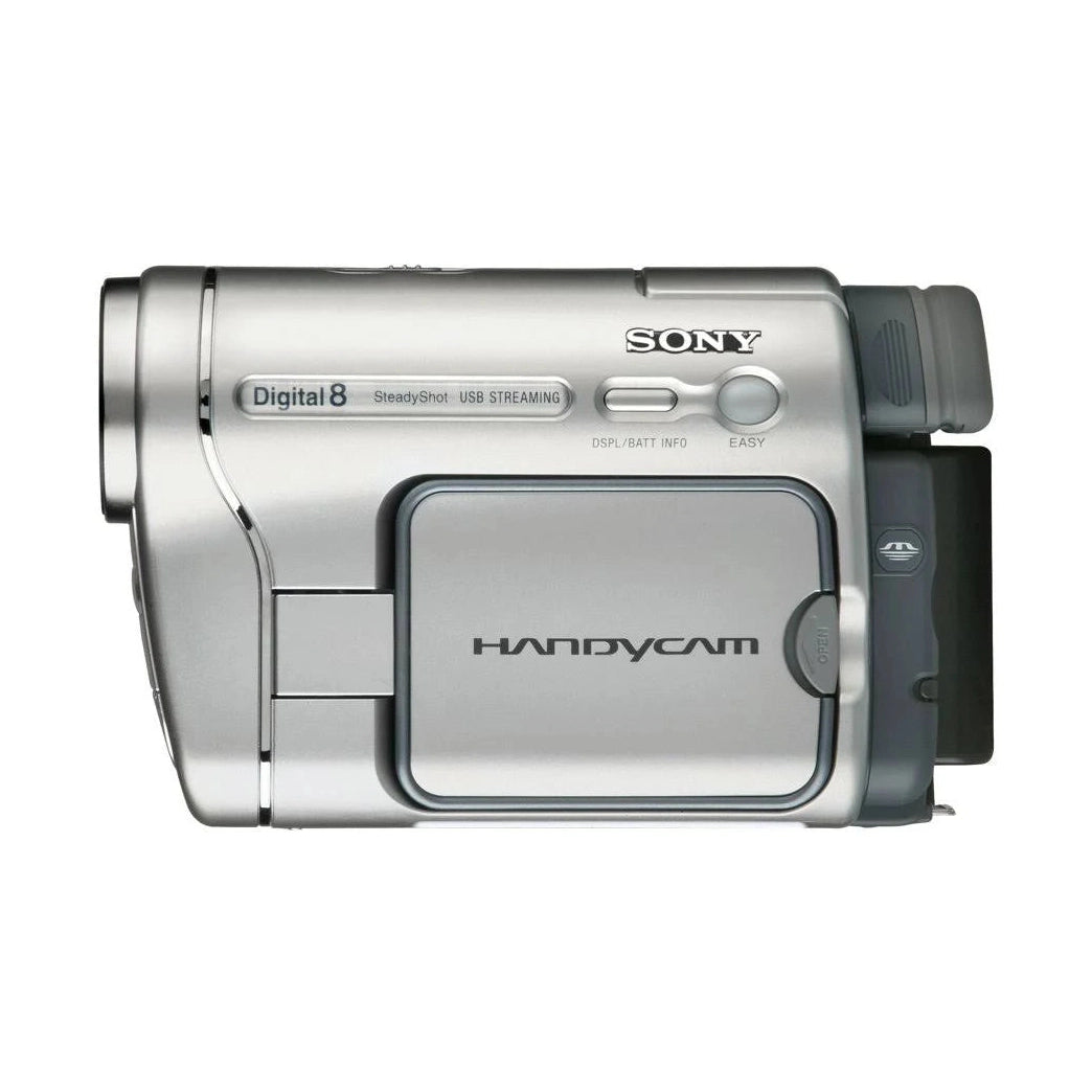 ClubCamera.com silver Sony DCR-TRV460 top-down view highlighting SteadyShot USB Streaming labels