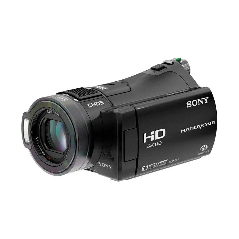 Black Sony HDR-CX7 Full HD Handycam camcorder by ClubCamera.com with Carl Zeiss lens and glossy finish